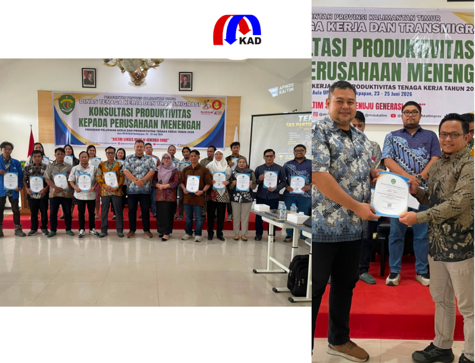 PT KAD Ikuti Konsultasi Produktivitas Disnaker Kaltim di BLKI Balikpapan untuk Pengembangan SDM